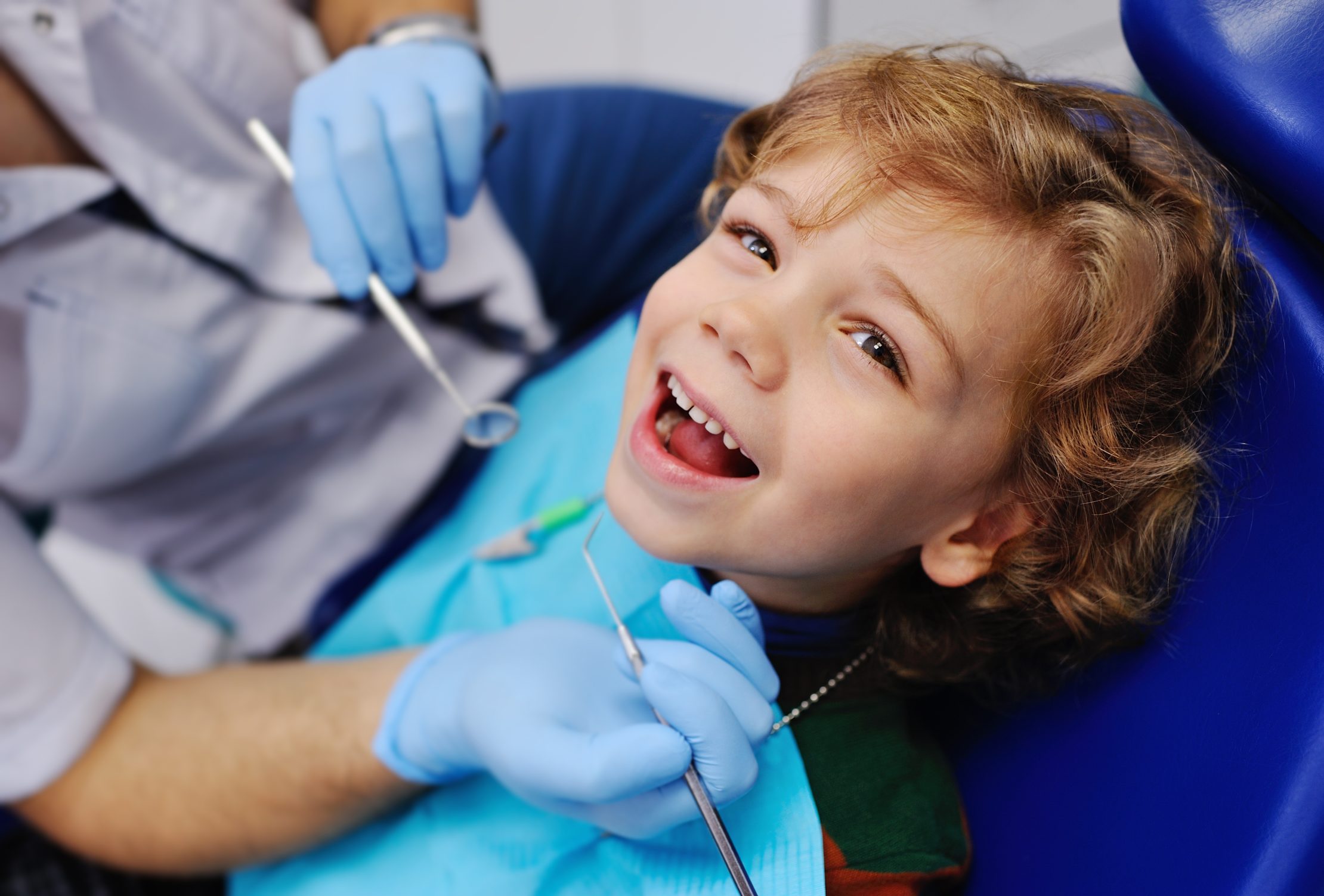 Child receiving pediatric dental care